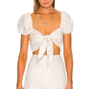 FAITHFULL THE BRAND - Eva Top in Plain Egg Shell, NWT